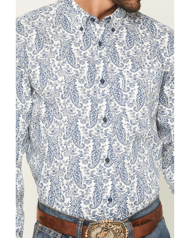 Cody James Men's Dagget 2.0 Paisley Print Long Sleeve Button-Down Stretch Western Shirt