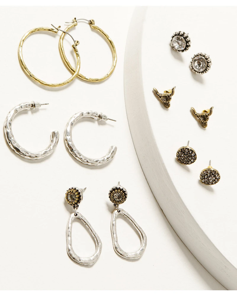 Shyanne Women's Sierra Winter Longhorn Earring Set - 6 Piece