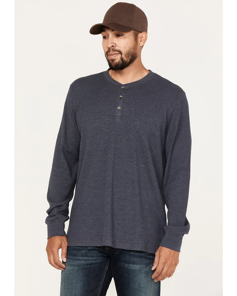 North River Men's Heathered Waffle Long Sleeve Henley Shirt