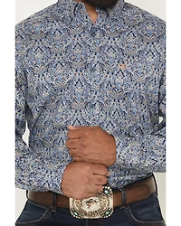Ariat Men's Stoney Paisley Print Long Sleeve Button-Down Western Shirt