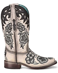 Corral Women's White Overlay Western Boots - Square Toe