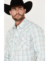 Wrangler 20X Men's Advanced Comfort Plaid Print Long Sleeve Snap Stretch Western Shirt