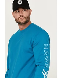 Hawx Men's Long Sleeve Knit Solid Logo Work T-Shirt