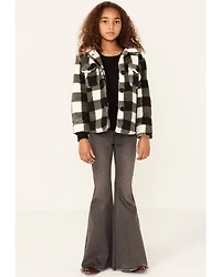 Urban Republic Little Girls' Plaid Print Sherpa Jacket