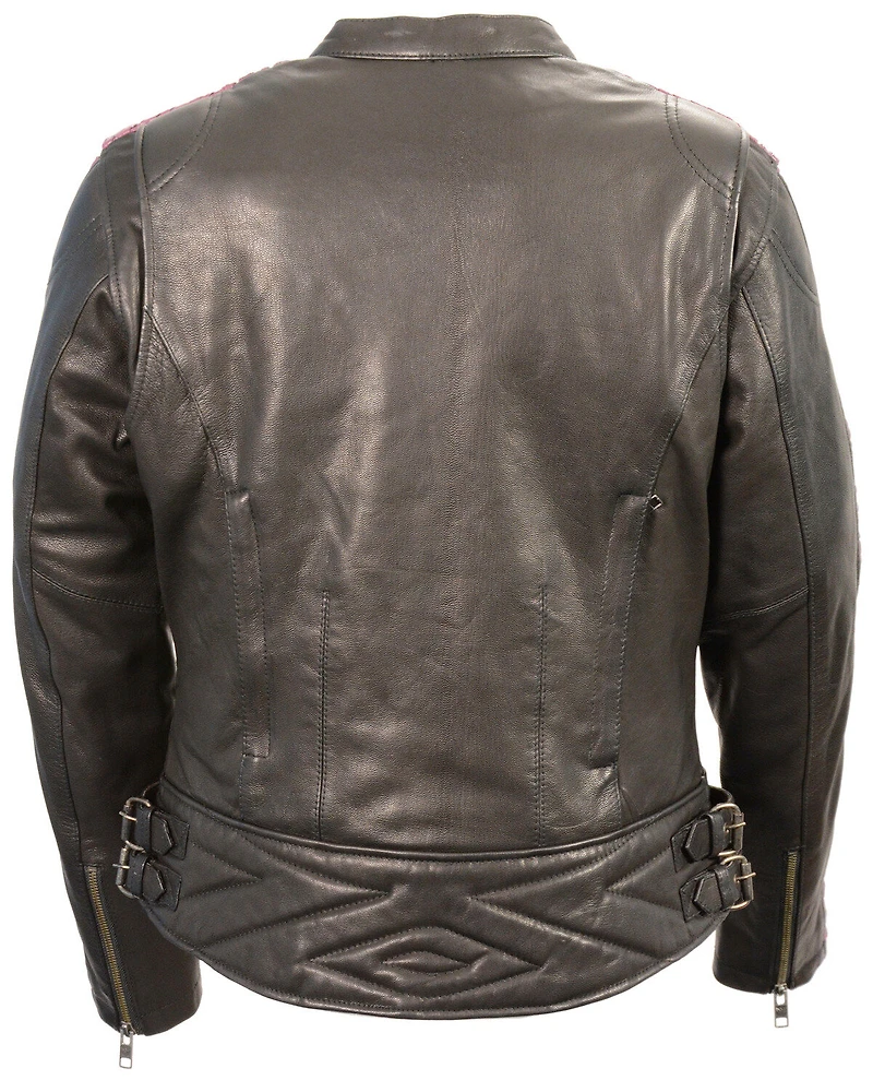 Milwaukee Leather Women's Crinkle Arm Lightweight Racer Jacket - 3X