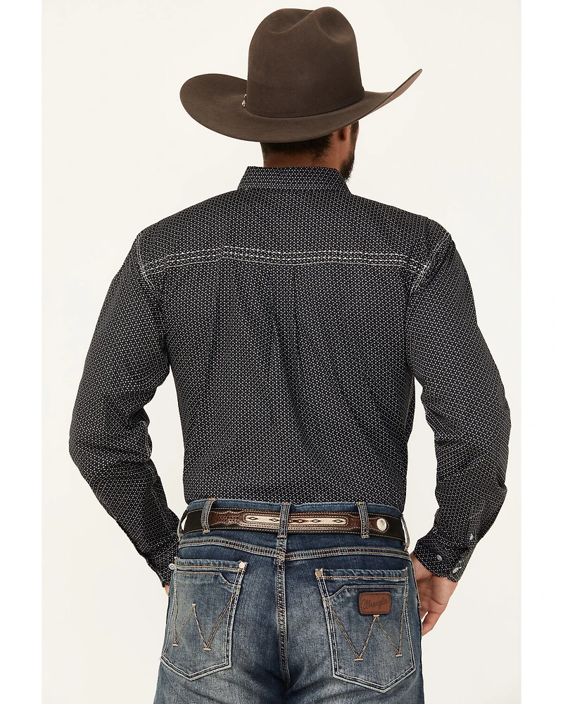 Cowboy Hardware Men's Geo Print Long Sleeve Button-Down Western Shirt