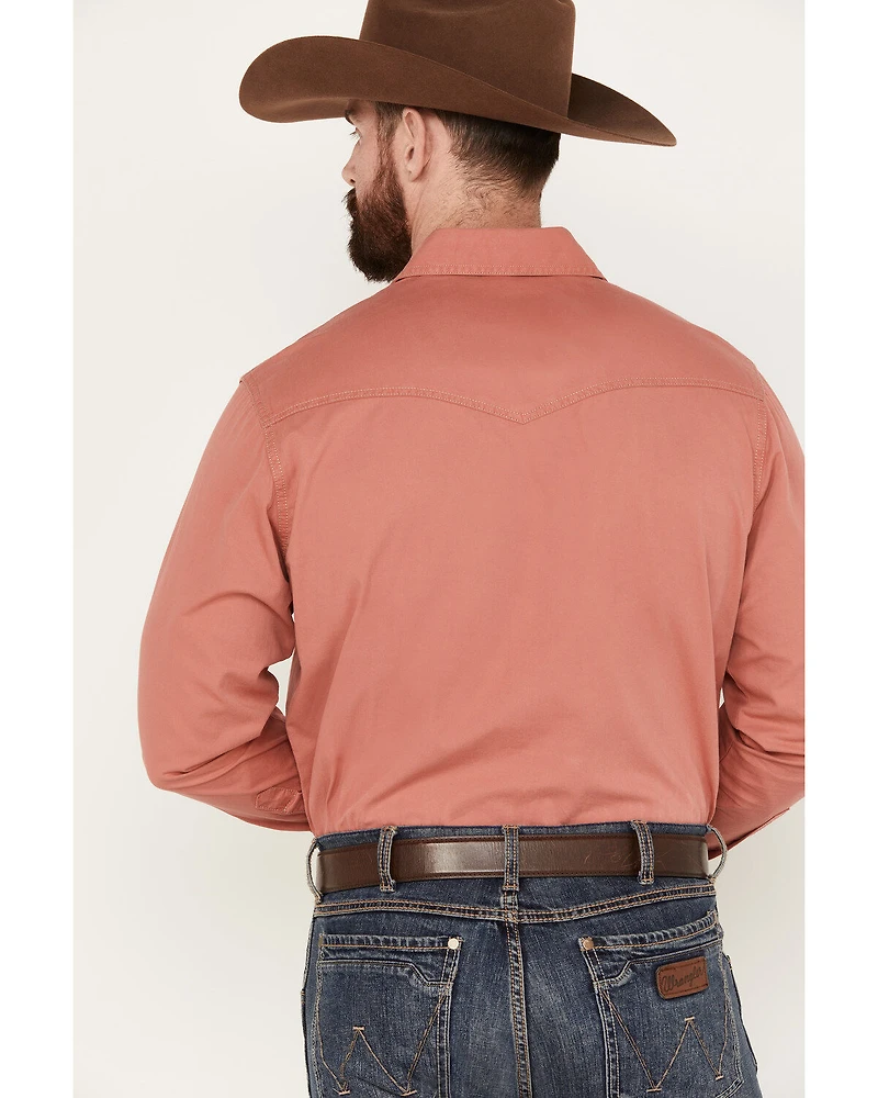 Wrangler Retro Men's Premium Solid Long Sleeve Snap Western Shirt