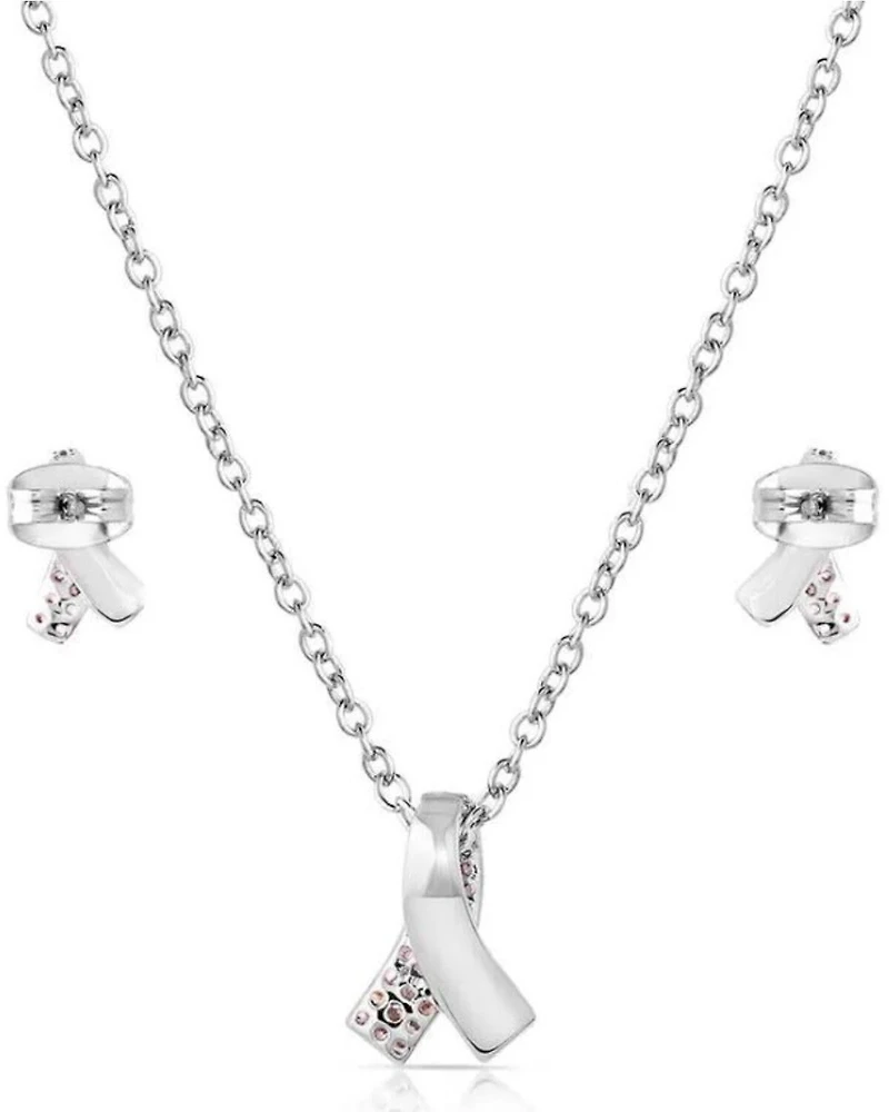 Montana Silversmiths Women's Hope & Strength Ribbon Jewelry Set - 2 Piece