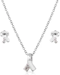Montana Silversmiths Women's Hope & Strength Ribbon Jewelry Set - 2 Piece