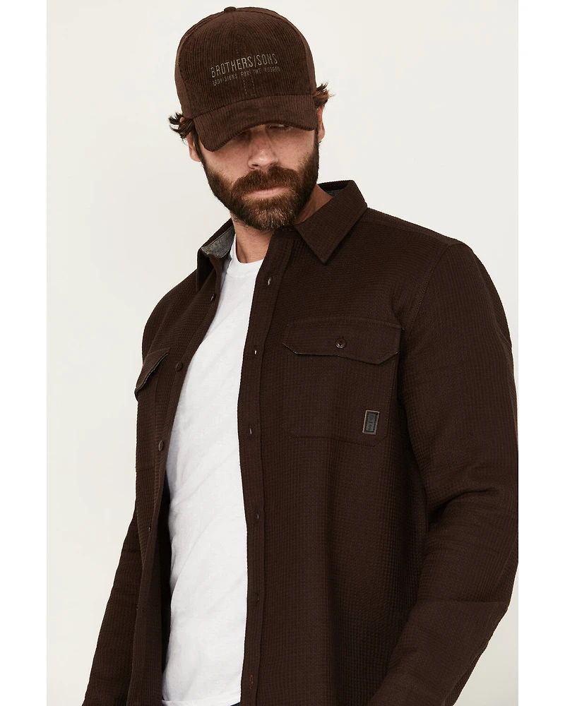 Brothers & Sons Men's Hamilton Solid Long Sleeve Button-Down Western Shirt Jacket