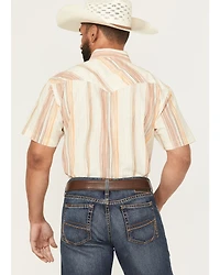 Panhandle Slim Men's Stripe Print Short Sleeve Snap Western Shirt