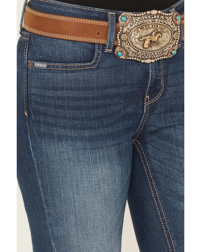 Cinch Women's Lynden Medium Wash Mid Rise Trouser Stretch Denim Jeans