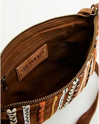 Shyanne Women's Wysteria Suede Woven Striped Crossbody Bag
