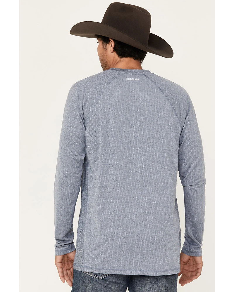 RANK 45® Men's Solid Performance Long Sleeve T-Shirt