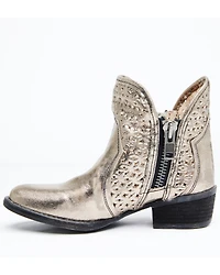 Circle G Women's Silver Cut Out Fashion Booties - Round Toe