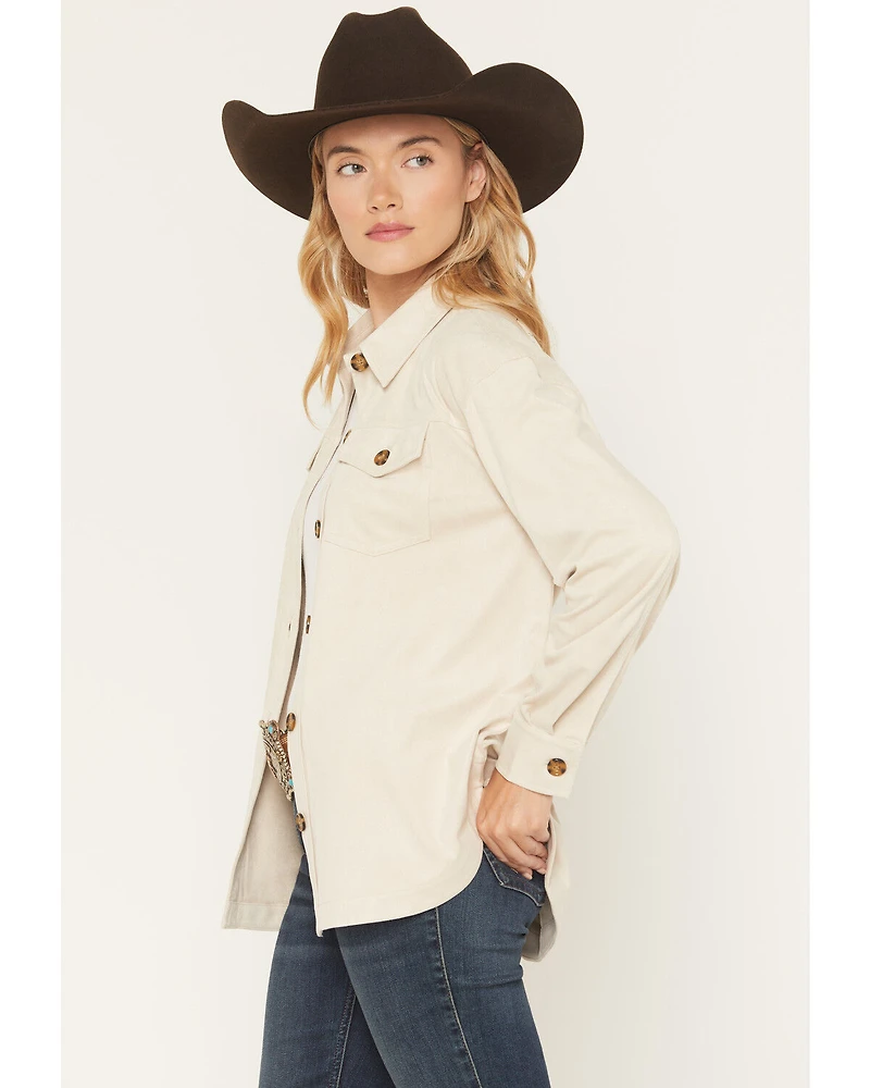 Shyanne Women's Scotty Button-Down Faux Suede Icon Shacket