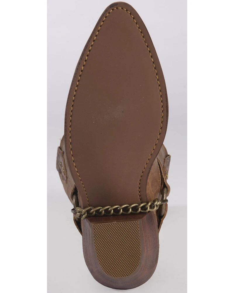 Abilene Women's Distressed Harness Western Boots - Round Toe
