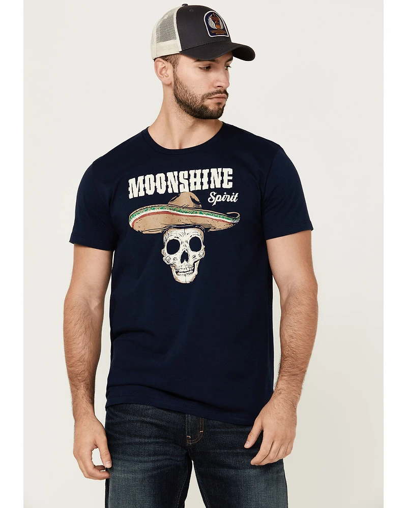 Moonshine Spirit Men's Party Skull Mariachi Short Sleeve Graphic T-Shirt