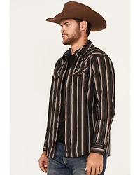 Moonshine Spirit Men's Lure Lurex Striped Print Long Sleeve Snap Western Shirt