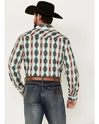 Panhandle Select Men's Southwestern Print Long Sleeve Snap Western Shirt