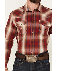 Cody James Men's Flare Plaid Print Long Sleeve Snap Western Shirt