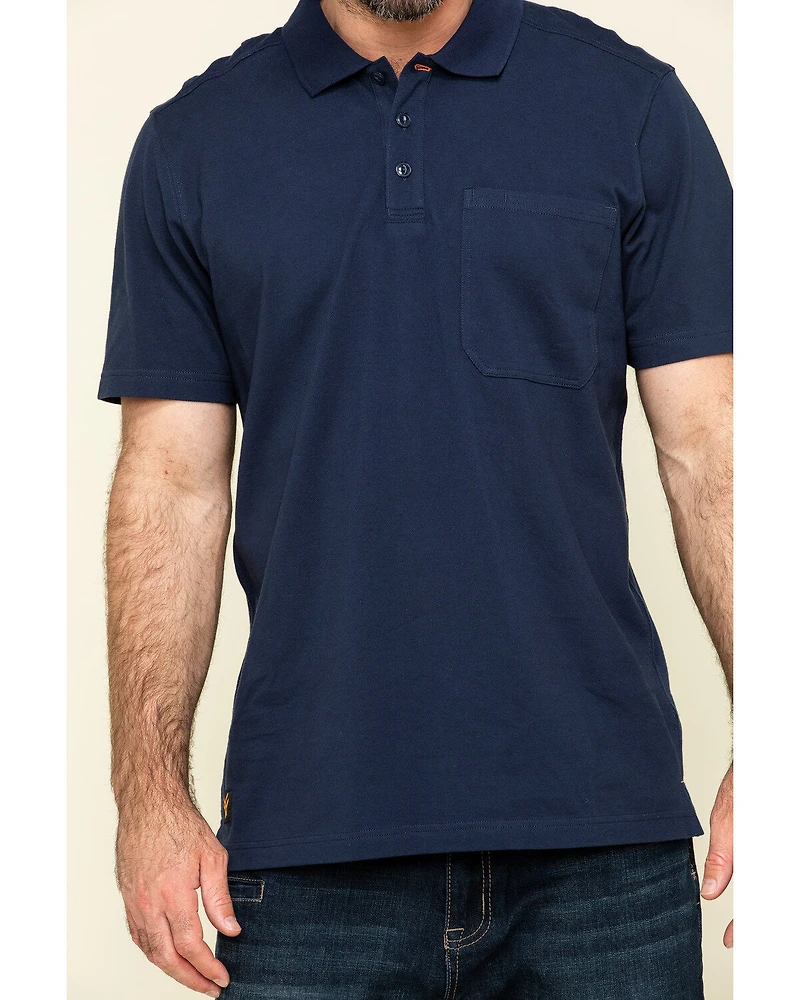 Hawx Men's Navy Miller Pique Short Sleeve Work Polo Shirt