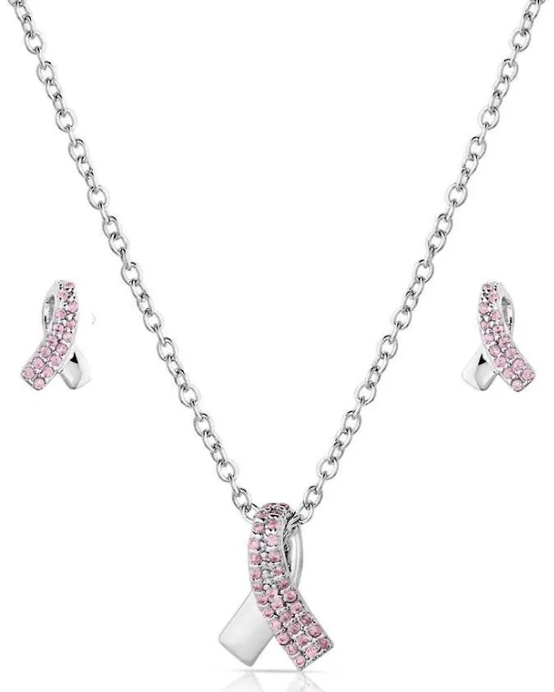 Montana Silversmiths Women's Hope & Strength Ribbon Jewelry Set - 2 Piece