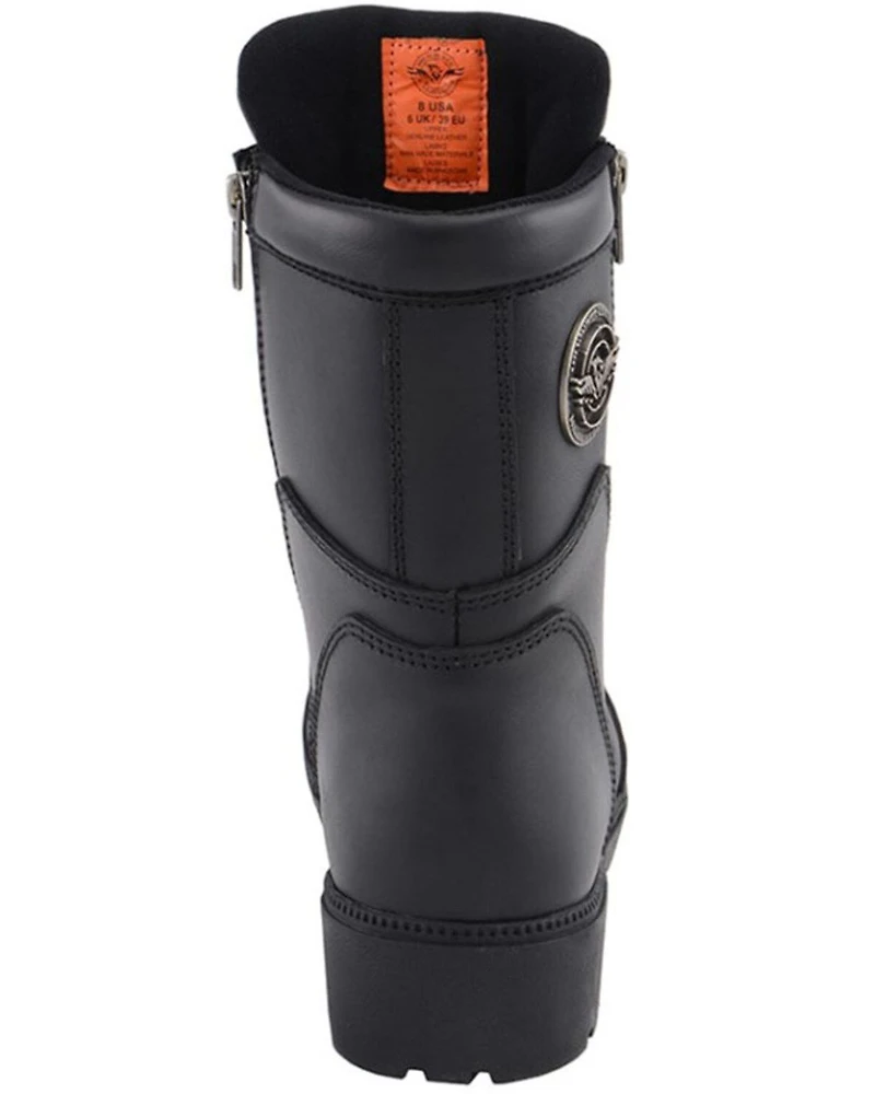 Milwaukee Leather Women's Black Moto Zipper Boots - Soft Toe