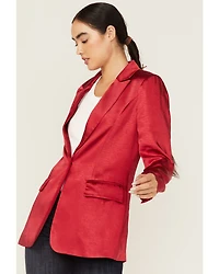 Skies are Blue Women's Satin Blazer