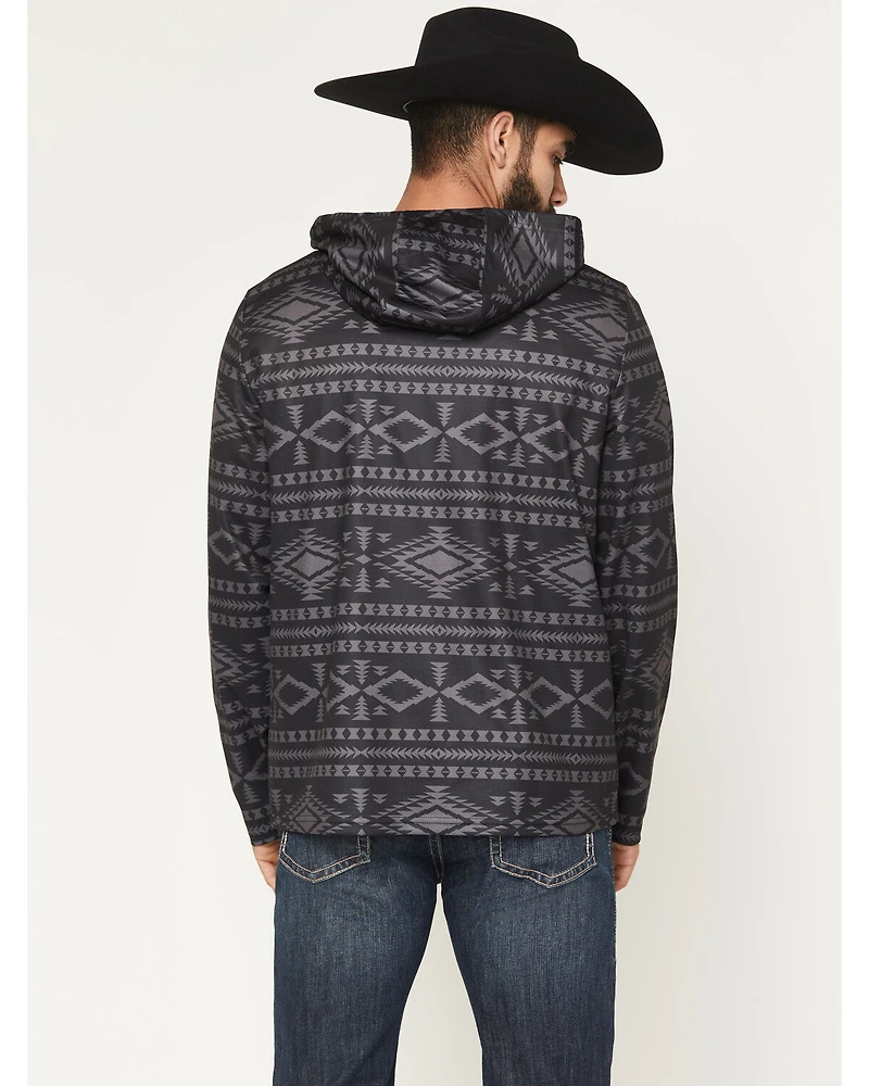 Rock & Roll Denim Men's Southwestern Print Performance Hooded Sweatshirt