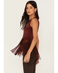 Shyanne Women's Faux Suede Fringe Tank Top