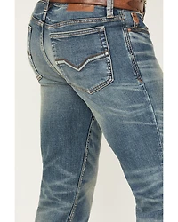 Moonshine Spirit Men's Twister Wash Decker Slim Straight Stretch Denim Jeans