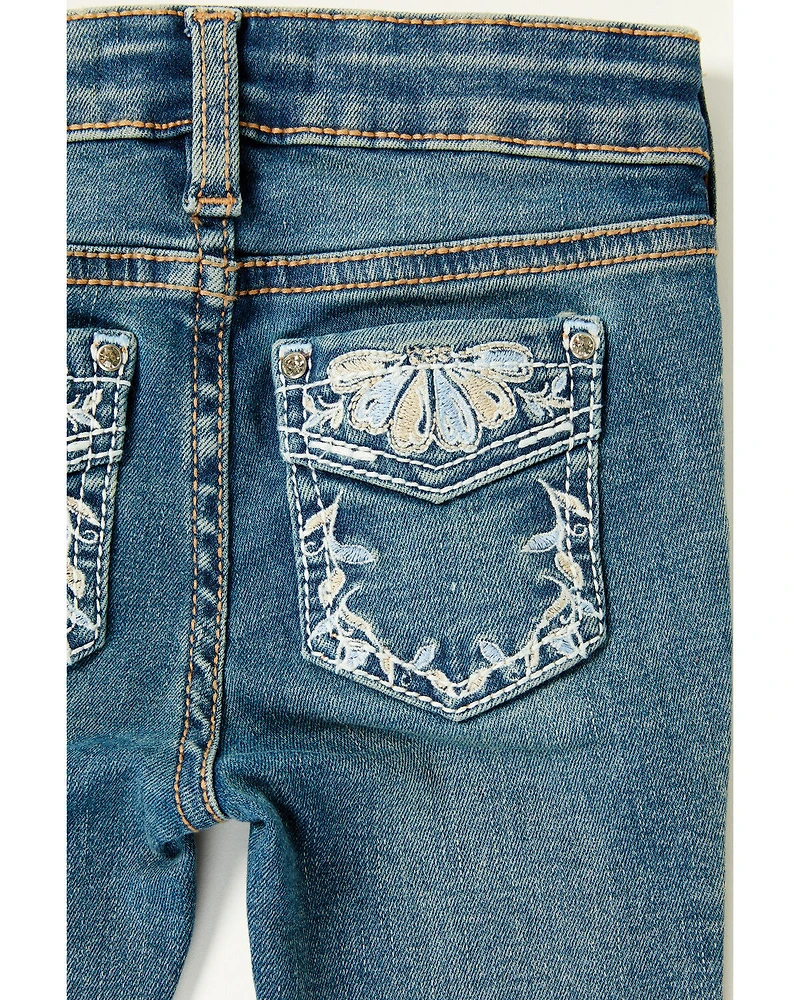 Shyanne Toddler Girls' Shayla Bootcut Embroidery Stretch Denim Jeans