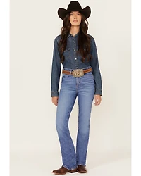 Wrangler Retro Women's Hollyn Medium Wash High Rise Bootcut Stretch Denim Jeans