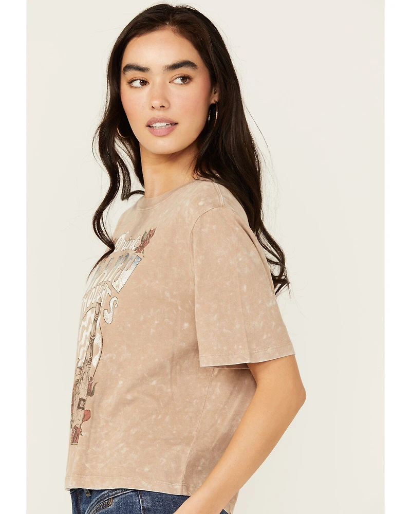 Cleo + Wolf Women's Happy Thoughts Boxy Short Sleeve Graphic Tee