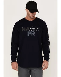 Hawx Men's FR Flag Logo Graphic Long Sleeve Work T-Shirt