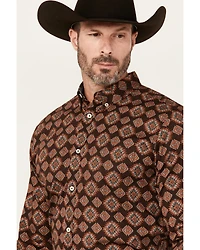 Cody James Men's Bite The Bullet Southwestern Print Long Sleeve Button-Down Stretch Western Shirt - Big