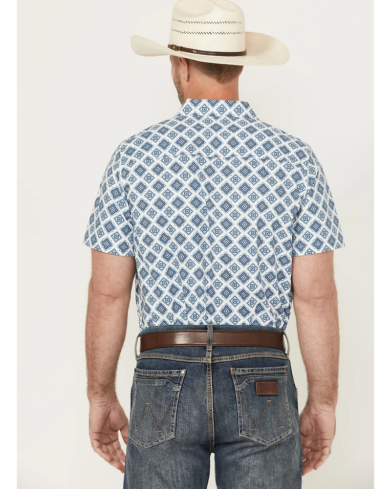 Gibson Trading Co Men's Bowling Alley Medallion Short Sleeve Button-Down Stretch Western Shirt