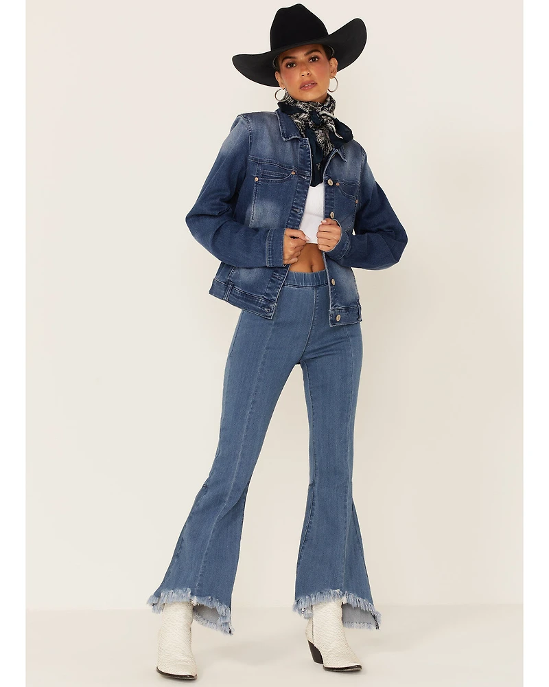 Shyanne Women's Henderson Medium Wash Button Down Denim Jacket