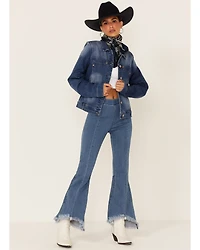 Shyanne Women's Henderson Medium Wash Button Down Denim Jacket