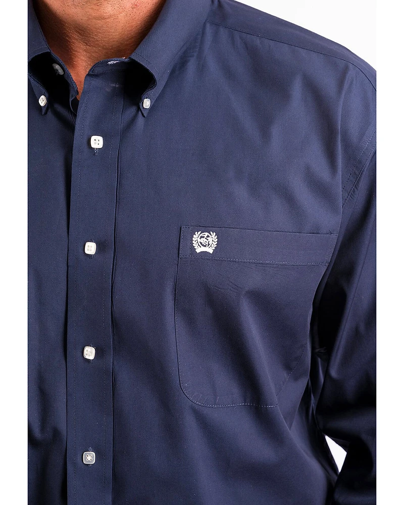 Cinch Men's Navy Solid Western Button Down Shirt