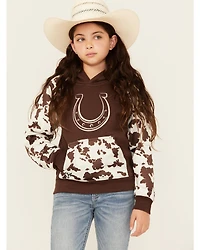 Cowgirl Hardware Girls' Horseshoe Raglan Fleece Hoodie