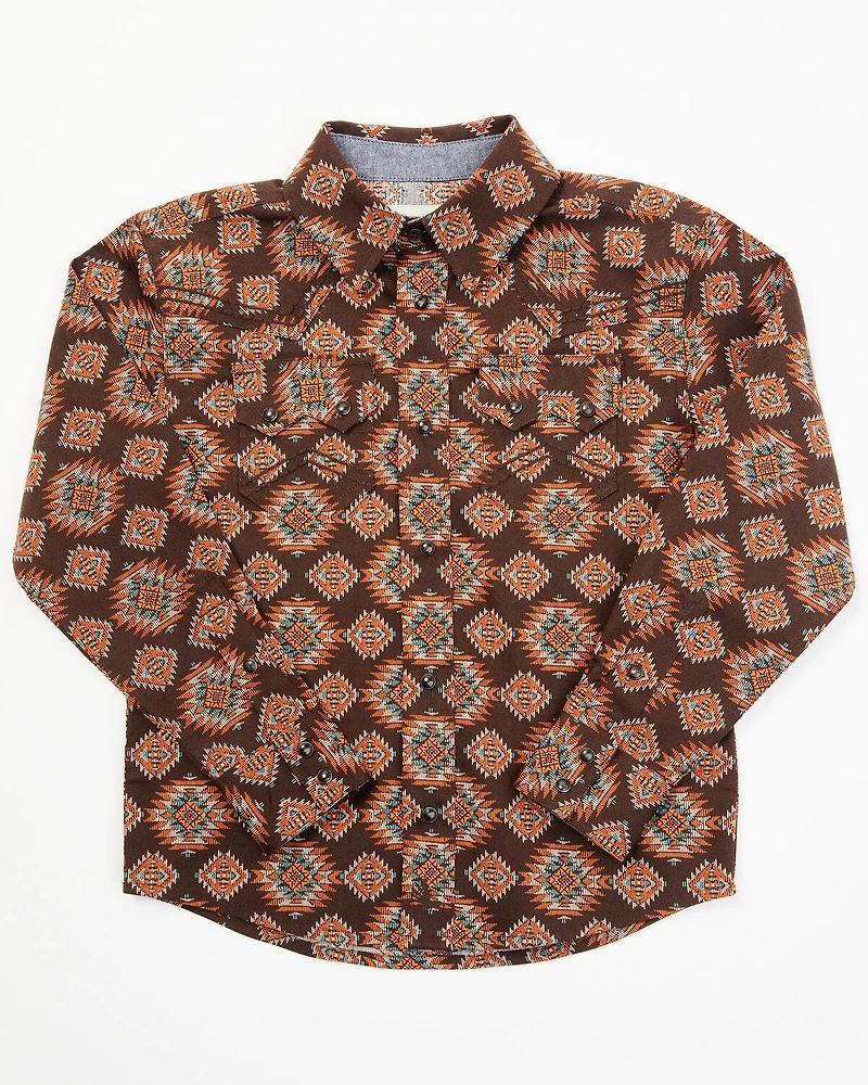 Cody James Toddler Boys' Bite The Bullet Southwestern Print Long Sleeve Western Shirt