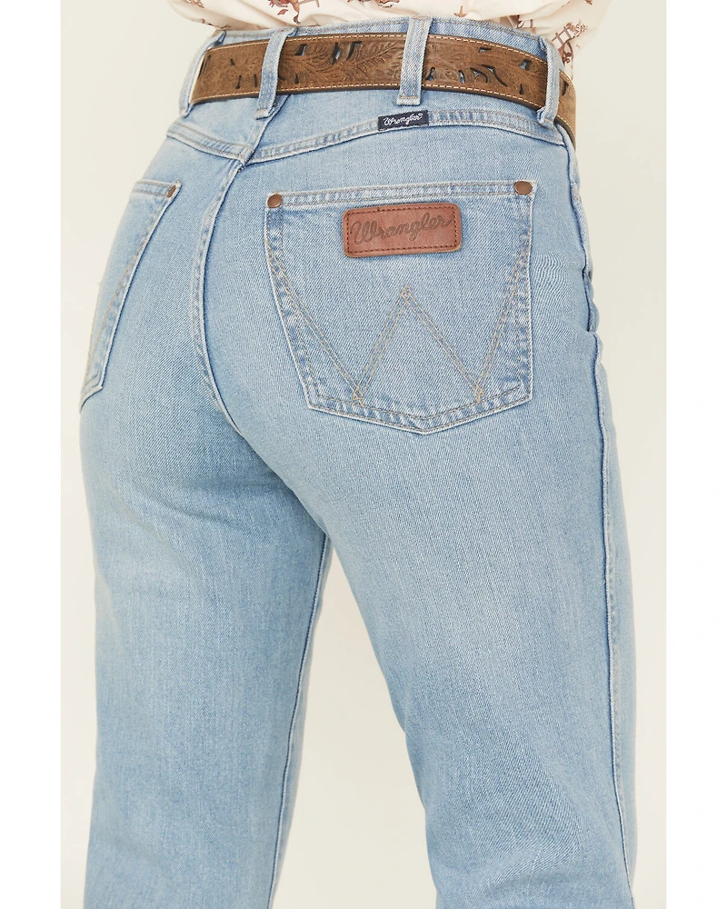 Wrangler Retro Women's Jordyn Medium Wash Mid Rise Bailey Trouser Stretch Denim Jeans