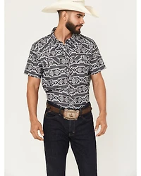Rock & Roll Denim Men's Boot Barn Exclusive Tek Southwestern Short Sleeve Snap Stretch Western Shirt