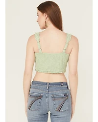 Rock & Roll Denim Women's Sleeveless Eyelet Corset Style Top