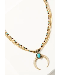 Shyanne Women's Golden Hour Crescent Three-Strand Necklace