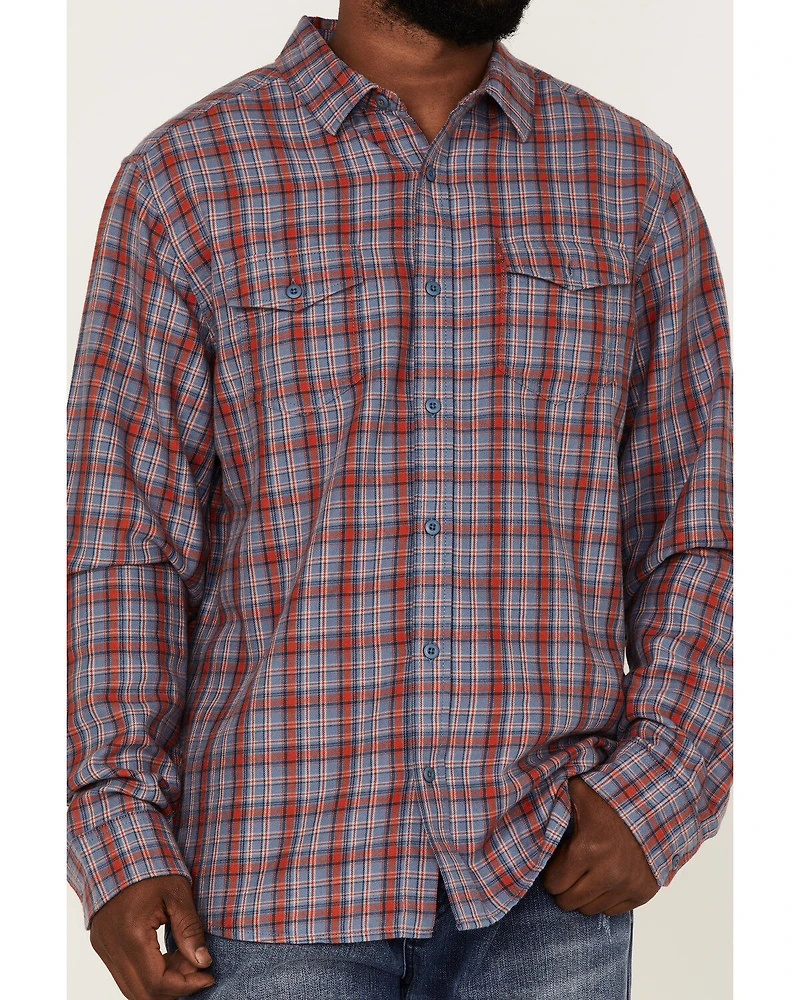 Brothers and Sons Men's Plaid Print Long Sleeve Button Down Western Shirt