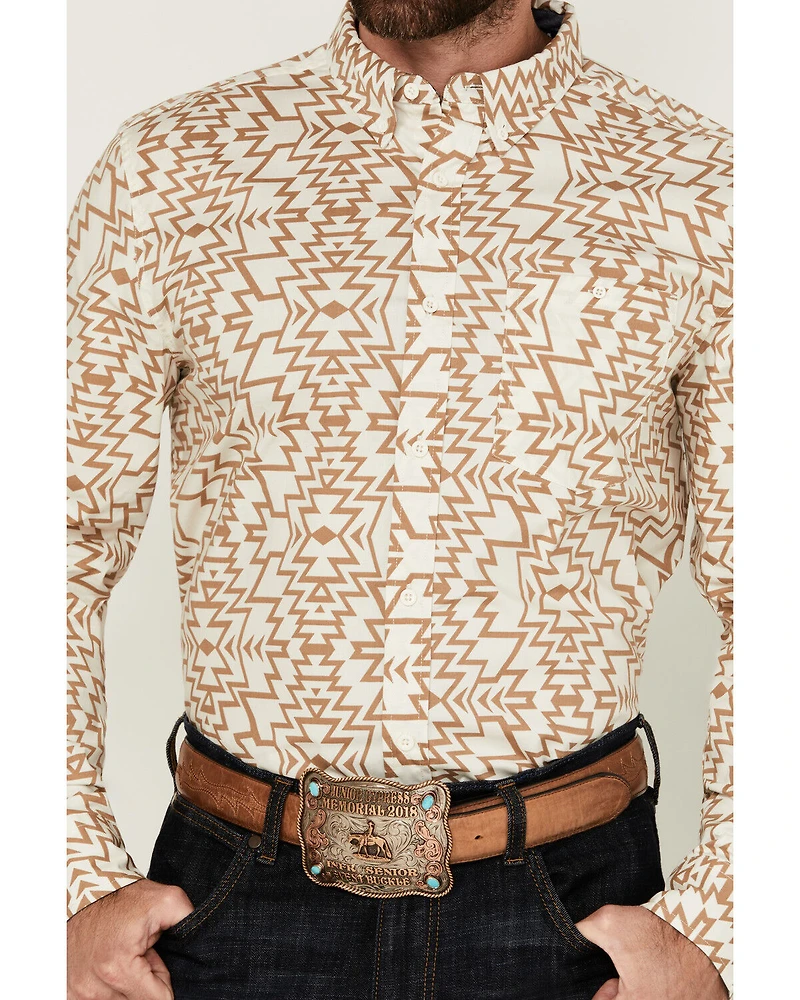 RANK 45® Men's Trinidad Southwestern Print Long Sleeve Button-Down Stretch Western Shirt