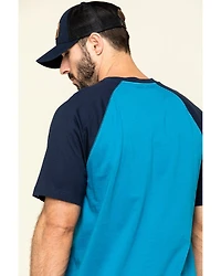 Hawx Men's Teal Midland Short Sleeve Baseball Work T-Shirt